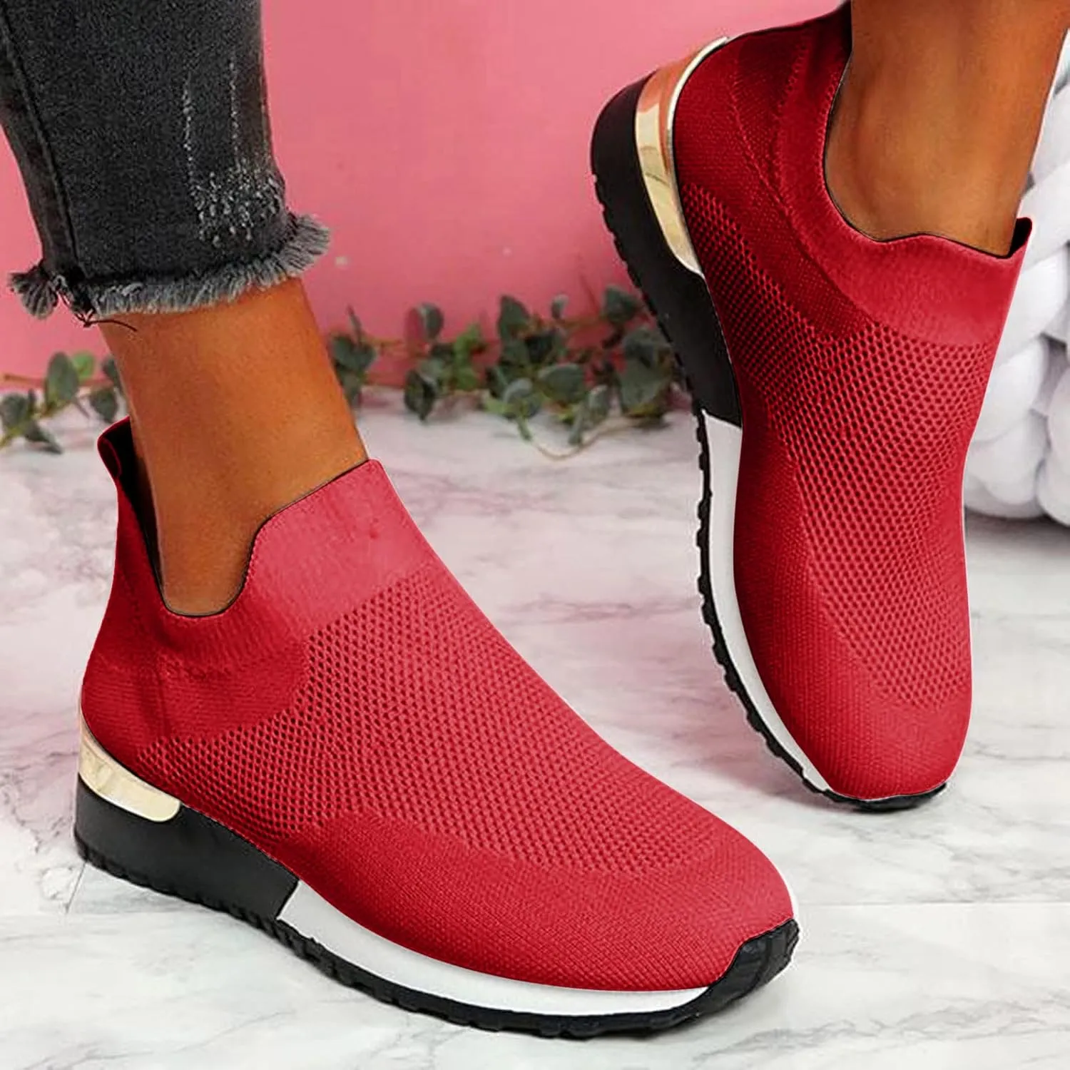 Wide Width Boots for Women Comfy Orthopedic Arch Support Walking Work Outdoor Hiking Ankle Boots Breathable Lac𝐞 Up Casual Sneaker