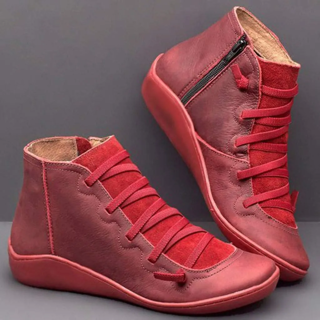 Wide Width Boots for Women Comfy Orthopedic Arch Support Walking Work Outdoor Hiking Ankle Boots Lightweight Lace Up Casual Sneaker