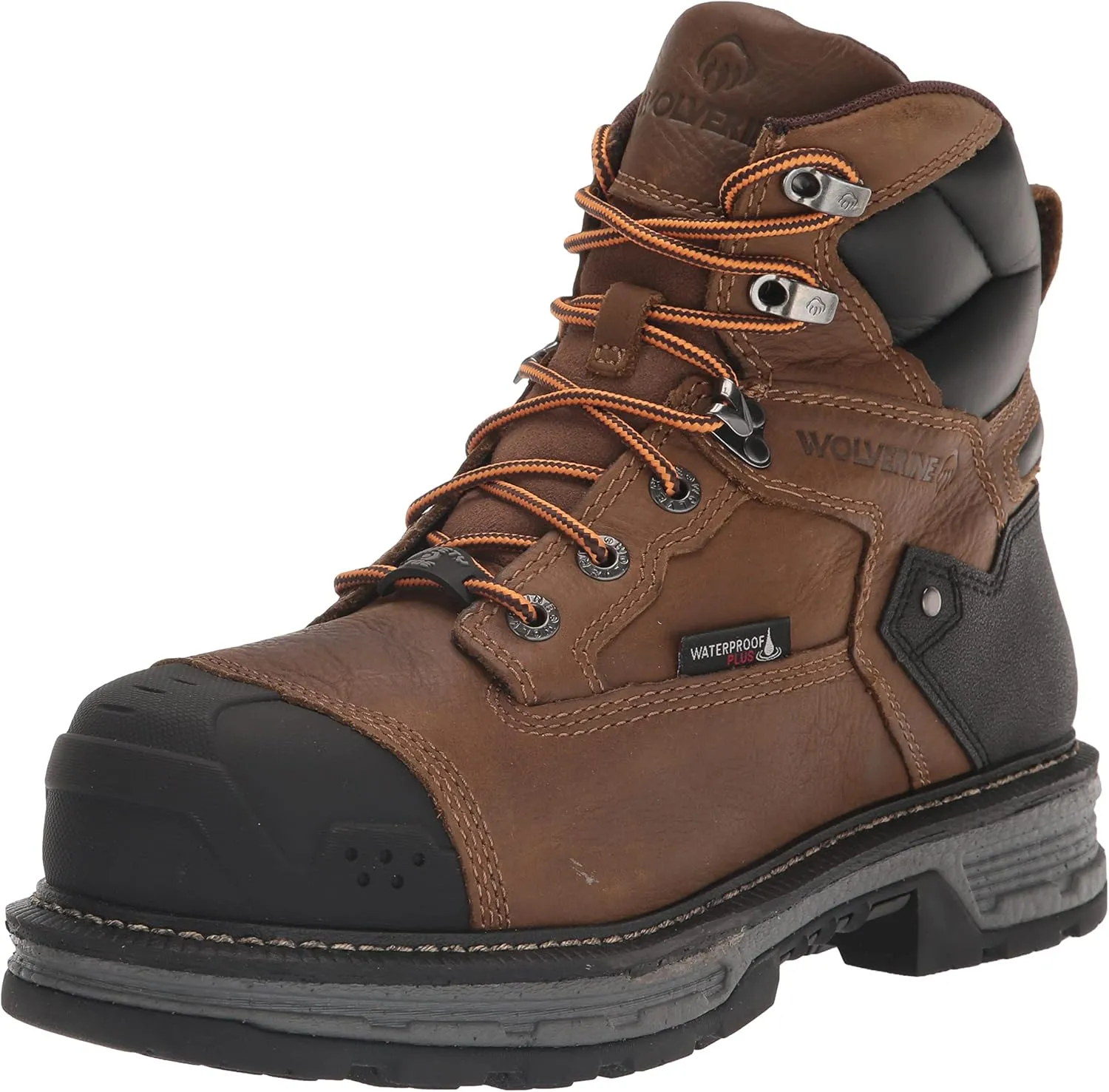 Wolverine Men's Hellcat Ultraspring Heavy Duty 6" Waterproof Composite Toe Construction Boot, Chocolate CHIP, 13
