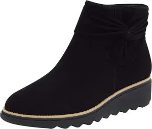 Women Ankle Boots Suede L𝐨w Heel Comfortable Platform Dress Shoes Slip On Wide Width Walking Shoes with Arch Support