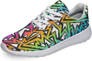 Women Men Colored Graffiti Shoes Personalited 3D Print Running Shoes Athletic Tennis Sneakers