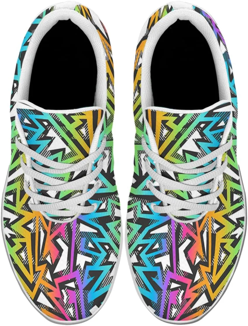 Women Men Colored Graffiti Shoes Personalited 3D Print Running Shoes Athletic Tennis Sneakers
