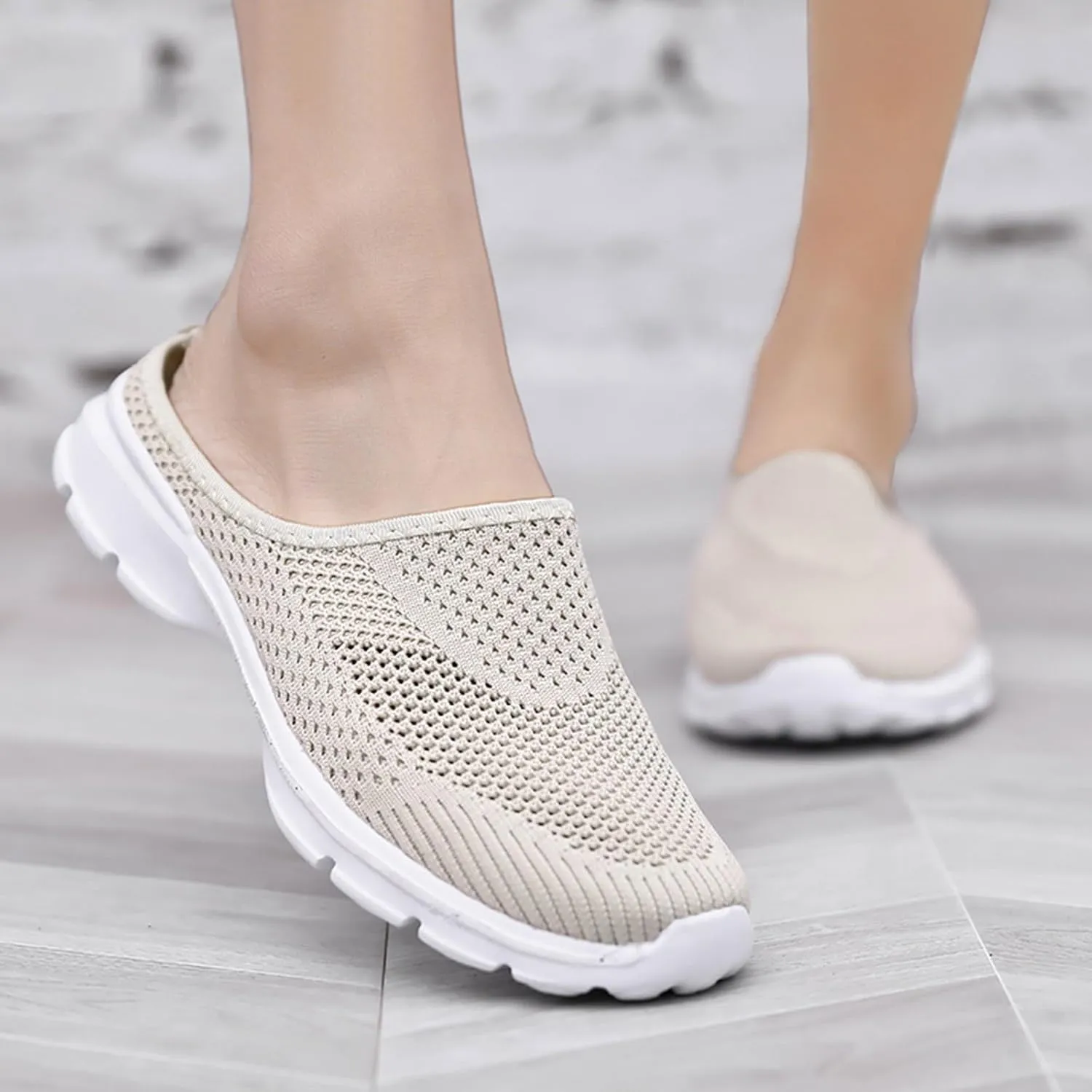 Women Mesh Sneaker Summer Slip On Casual Sneakers Comfortable Breathable Lightweight Walking Shoes with Arch Support