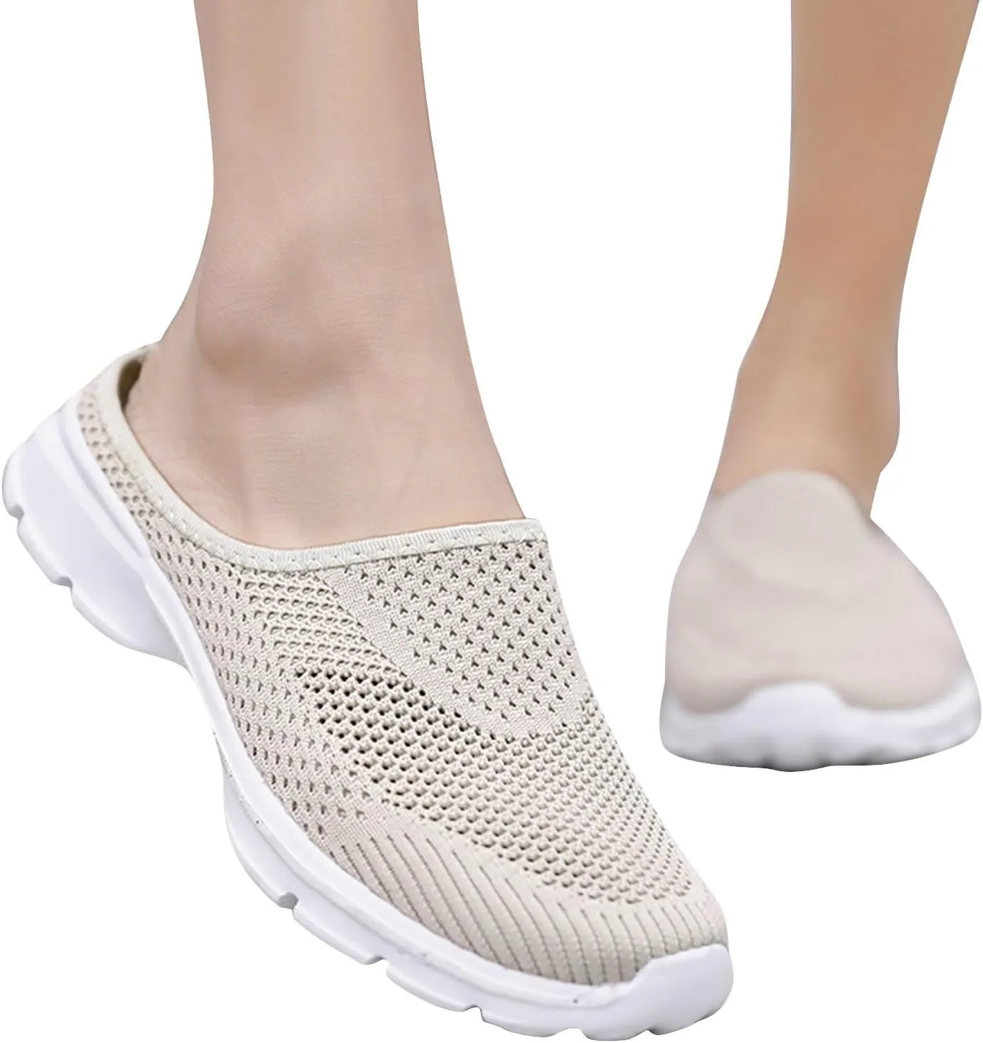 Women Mesh Sneaker Summer Slip On Casual Sneakers Comfortable Breathable Lightweight Walking Shoes with Arch Support