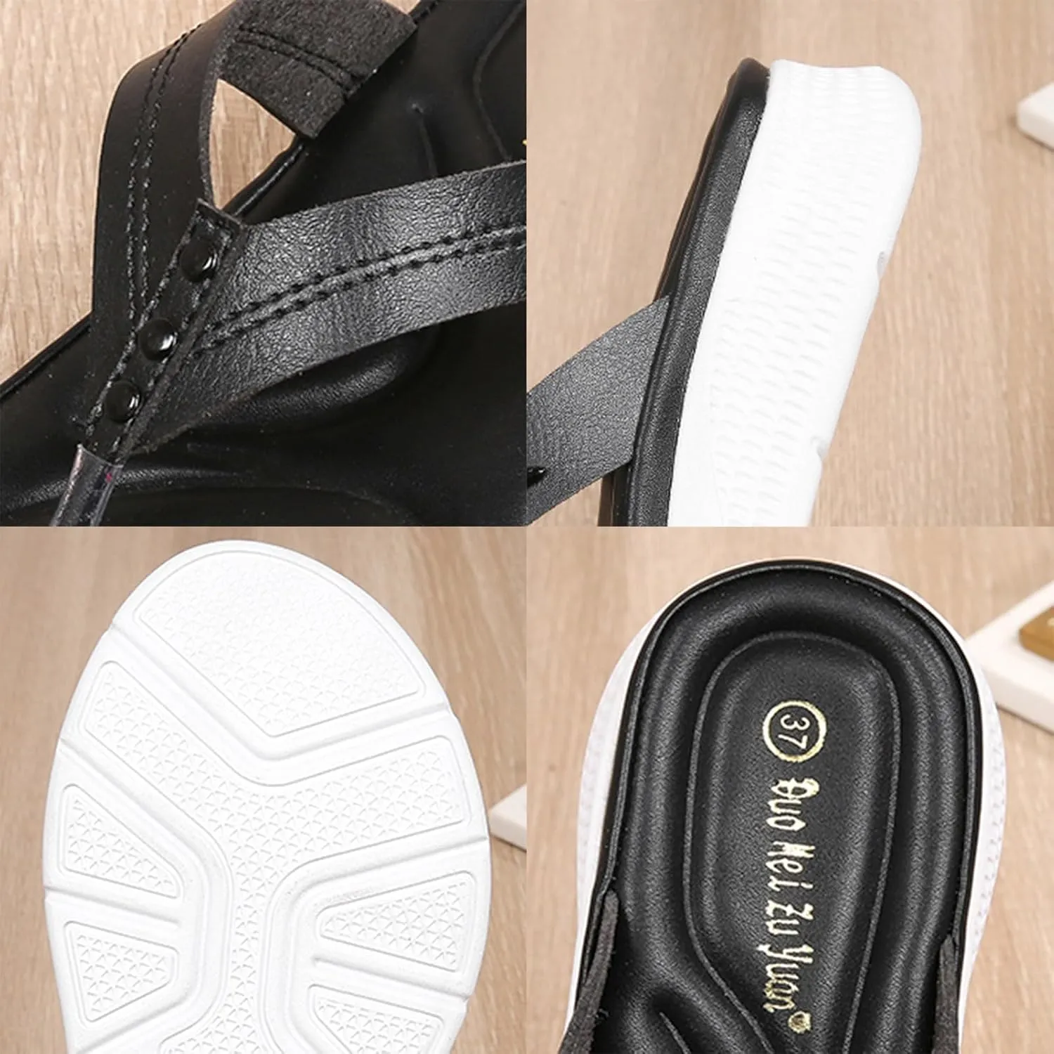 Women Shoes Comfortable Thick Sole Wedge Flip Flops Fashionable Outdoor Beach Sparkling Sandals for Women Wide Fit