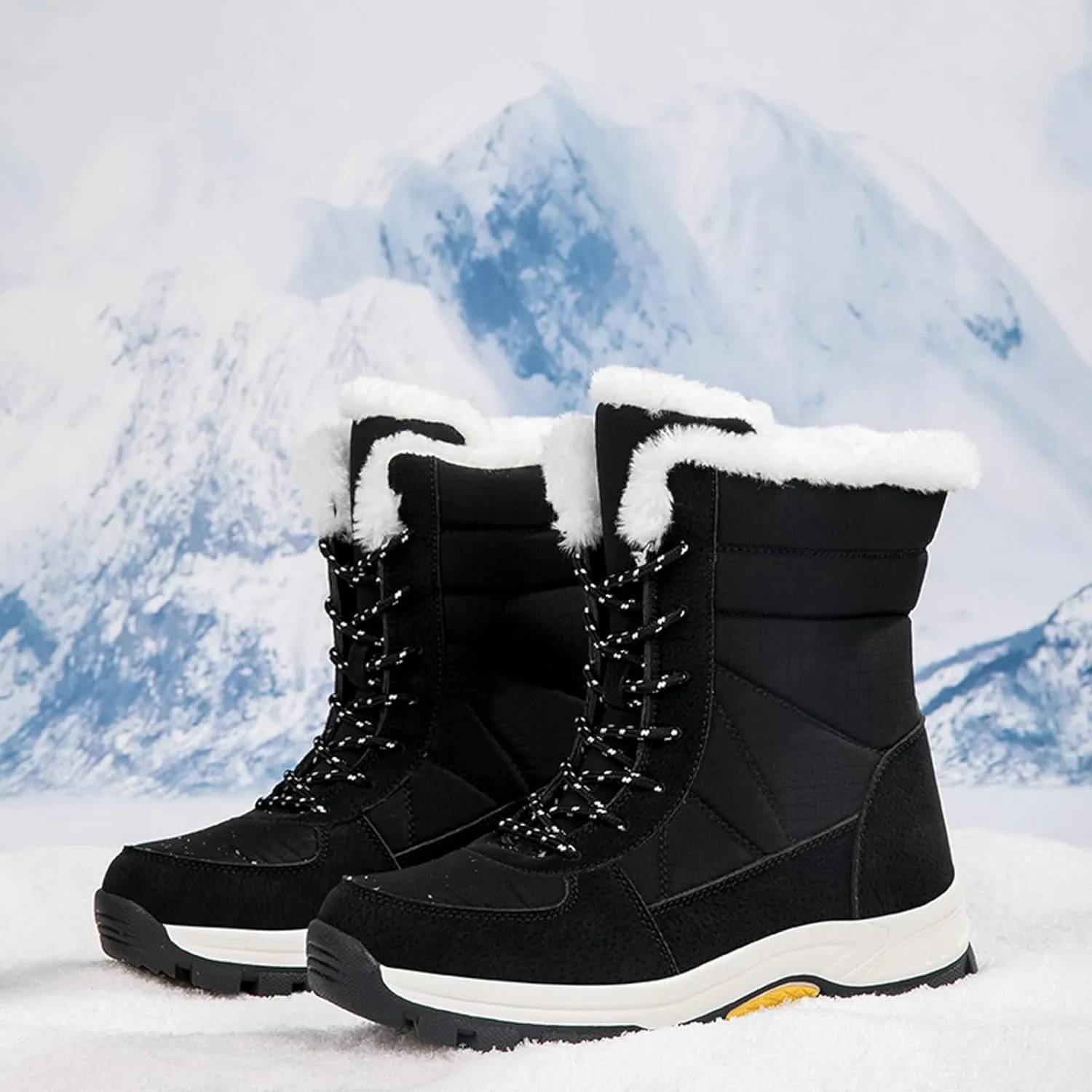 Women Snow BootsFashion New Pattern Simple Solid Color Autumn And Winter Thickened Insulation Winter Mud Boots