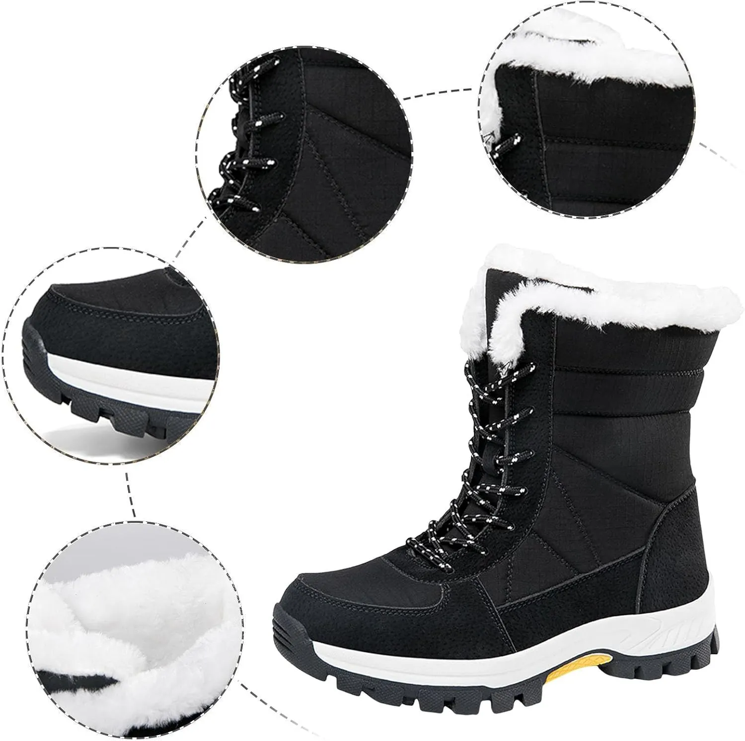 Women Snow BootsFashion New Pattern Simple Solid Color Autumn And Winter Thickened Insulation Winter Mud Boots
