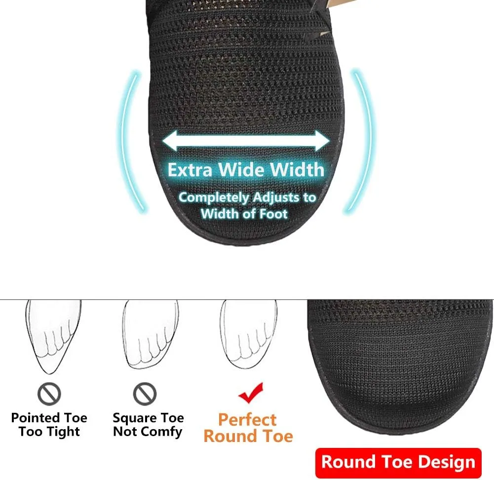 Womens Edema Diabetic Shoes with Arch Support,Extra Wide Breathable Lightweight Walking Sneakers Air Cushion Sole for Swollen Feet, Plantar Fasciitis