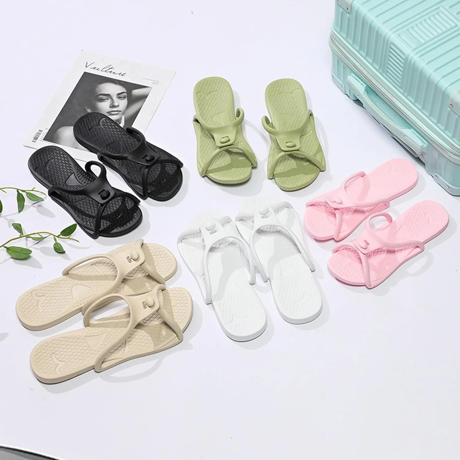 Womens Fashion Orthotic Flip Flops Thong Sandal Comfortable Soft Sole Foldable Slippers
