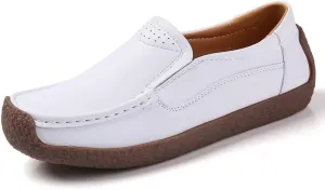 Women's Flat Loafers, Non-Slip Ultra-Light Women's Casual Shoes Breathable Comfortable Women's Boat Shoes Suitable for Walking, Driving