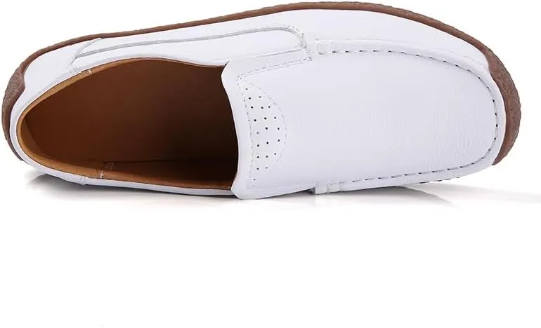 Women's Flat Loafers, Non-Slip Ultra-Light Women's Casual Shoes Breathable Comfortable Women's Boat Shoes Suitable for Walking, Driving