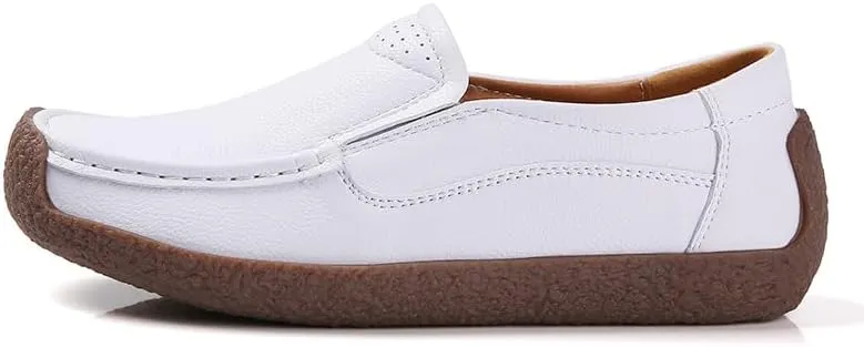 Women's Flat Loafers, Non-Slip Ultra-Light Women's Casual Shoes Breathable Comfortable Women's Boat Shoes Suitable for Walking, Driving