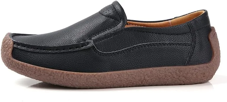 Women's Flat Loafers, Non-Slip Ultra-Light Women's Casual Shoes Breathable Comfortable Women's Boat Shoes Suitable for Walking, Driving