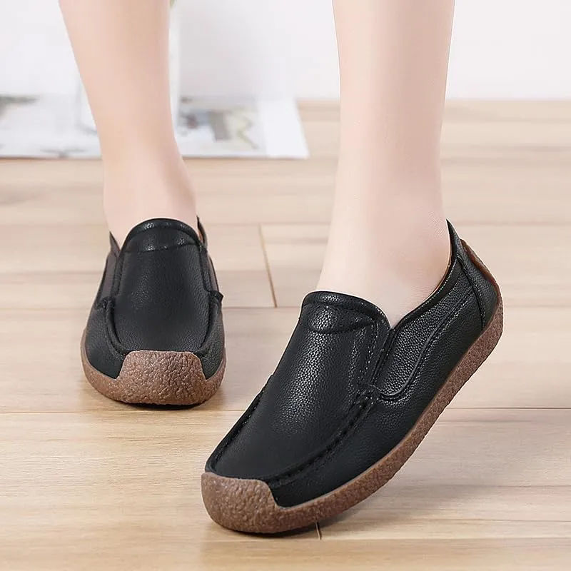 Women's Flat Loafers, Non-Slip Ultra-Light Women's Casual Shoes Breathable Comfortable Women's Boat Shoes Suitable for Walking, Driving