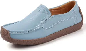 Women's Flat Loafers, Non-Slip Ultra-Light Women's Casual Shoes Breathable Comfortable Women's Boat Shoes Suitable for Walking, Driving