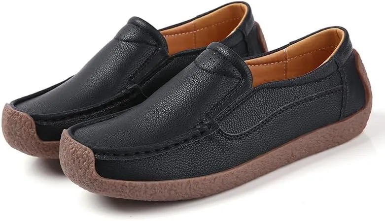 Women's Flat Loafers, Non-Slip Ultra-Light Women's Casual Shoes Breathable Comfortable Women's Boat Shoes Suitable for Walking, Driving