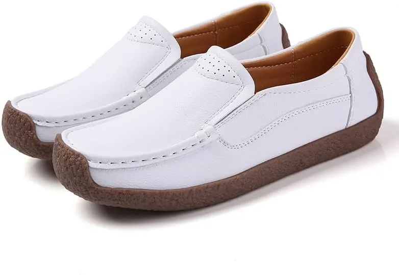 Women's Flat Loafers, Non-Slip Ultra-Light Women's Casual Shoes Breathable Comfortable Women's Boat Shoes Suitable for Walking, Driving