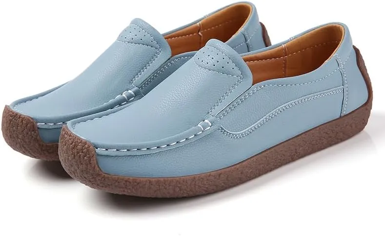 Women's Flat Loafers, Non-Slip Ultra-Light Women's Casual Shoes Breathable Comfortable Women's Boat Shoes Suitable for Walking, Driving