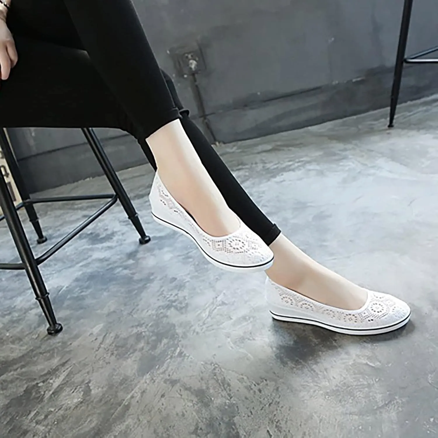 Women's Flat Shoes Loafer Casual Boat Loafers Shoes for Women Square Toe Comfortable Office Work Shoes