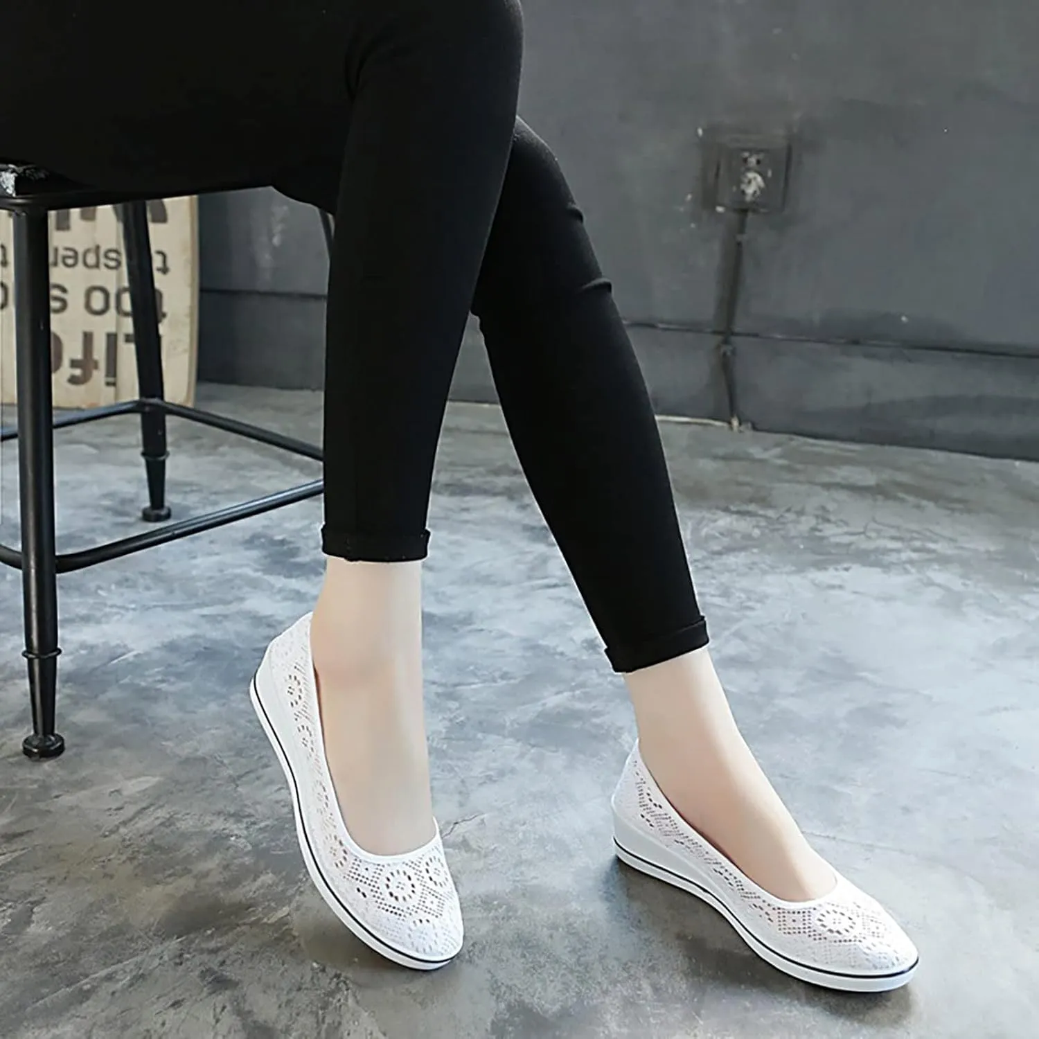 Women's Flat Shoes Loafer Casual Boat Loafers Shoes for Women Square Toe Comfortable Office Work Shoes