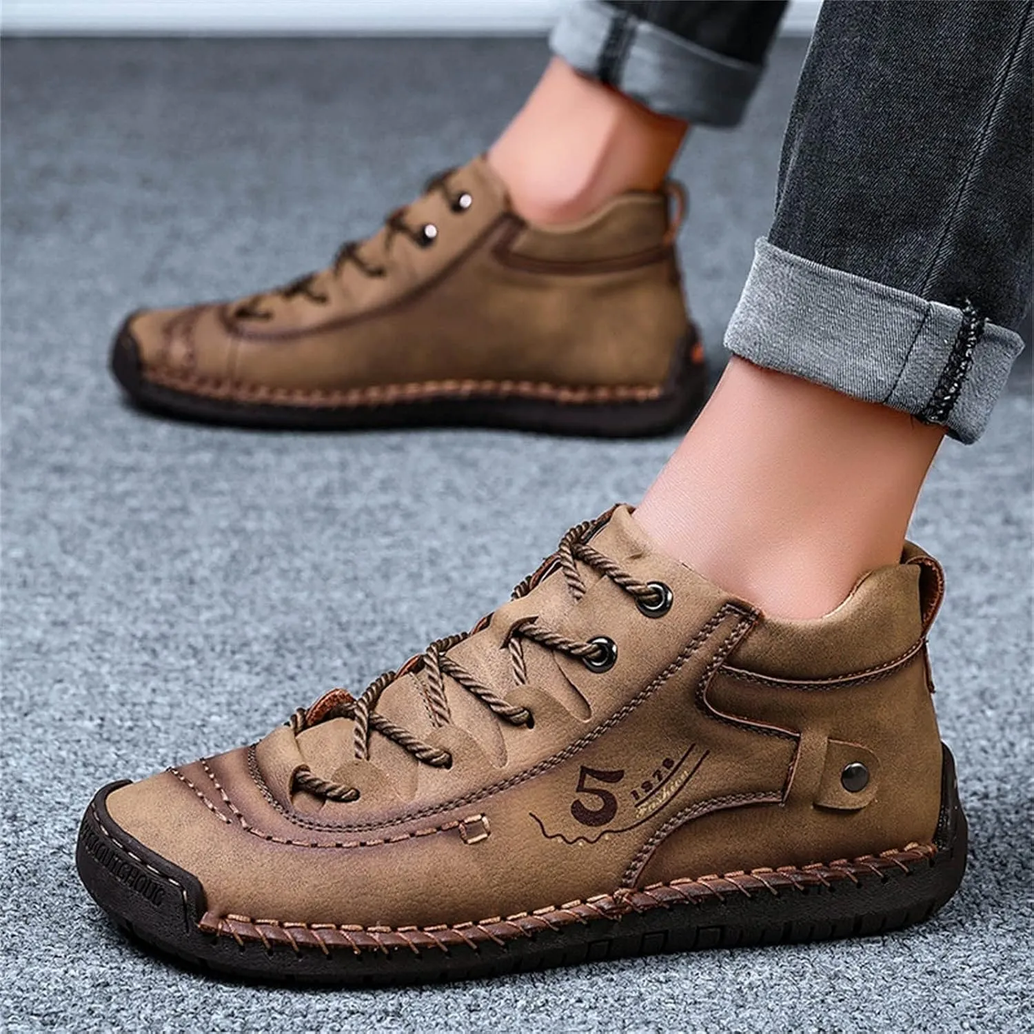 Women's Lace Up Ankle Booties Suede Rubber Sole Running Shoes Low Top Breathable Walking Shoes Lightweight Casual Sneaker