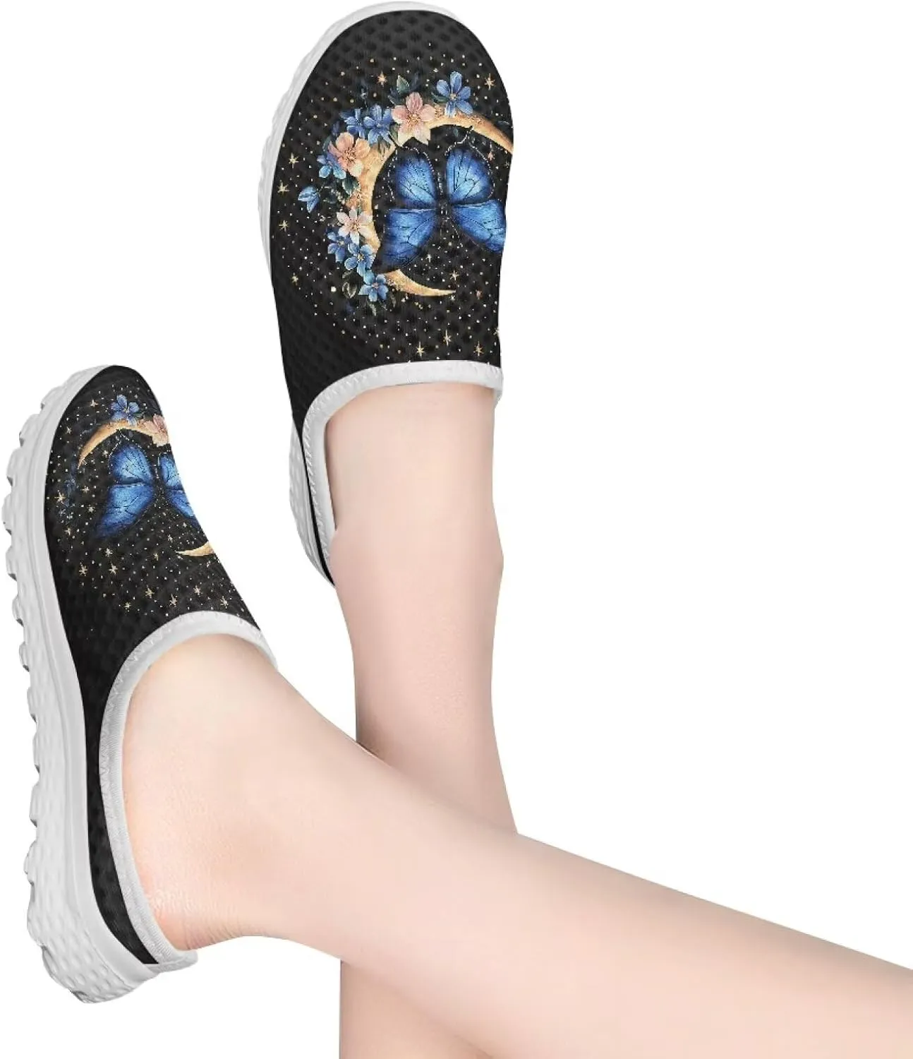 Womens Mules & Clogs Garden Shoes Backless Sneakers - Non-Slip Summer Mesh Slippers Non-Slip Outdoor Walking Shoes