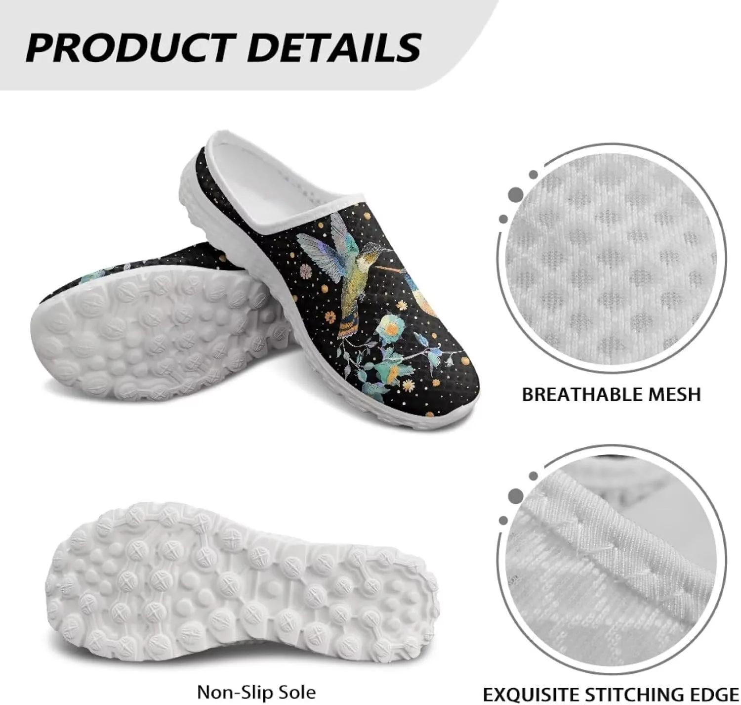 Womens Mules & Clogs Garden Shoes Backless Sneakers - Non-Slip Summer Mesh Slippers Non-Slip Outdoor Walking Shoes