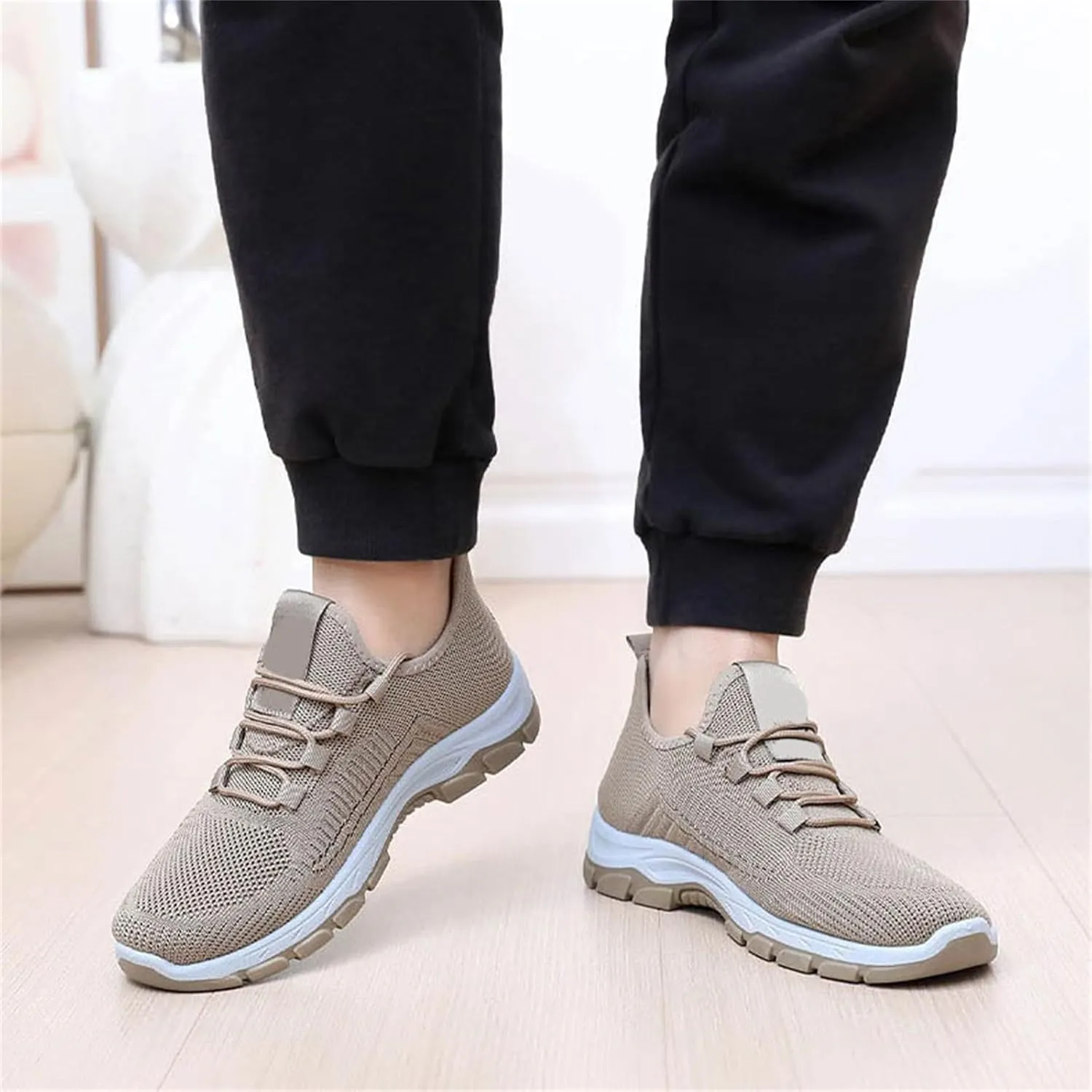 Womens Slip On Sneakers Wide Toe Box Shoes Extra Wide Width Sneakers Air Cushion Road Running Shoes Ultra Light Tennis Gym Workout Training Shoe Breathable Walking Shoe with Arch Support