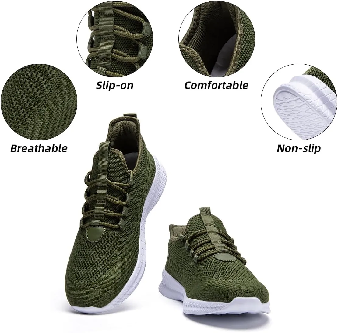 Womens Slip On Walking Shoes Ultra Light Breathable Running Comfortable Casual Fashion Sneakers Mesh Gym Workout Sports