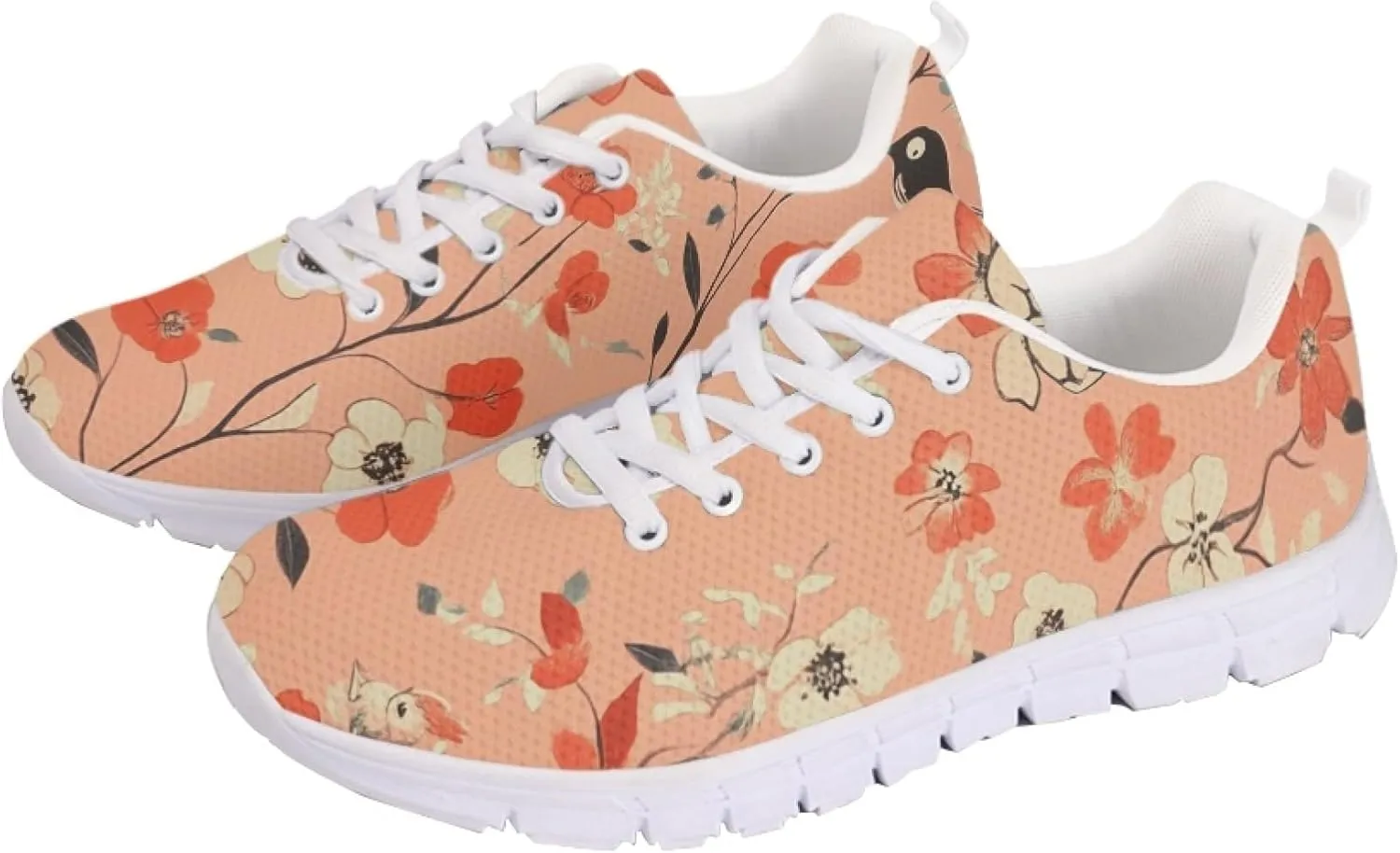 Womens Sports Trainer Shoes Girls Running Causal Travel Sneakers Outdoor Walking Low Heel Lace up Breathable Lightweight Shoe