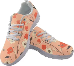 Womens Sports Trainer Shoes Girls Running Causal Travel Sneakers Outdoor Walking Low Heel Lace up Breathable Lightweight Shoe