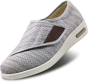 Womens Stylish Diabetic Shoes with Arch Support,Extra Wide Widths Walking Edema Sneakers Adjustable Strap Easy On/Off with 3 Pairs Insoles Replacement for Support Swollen Feet