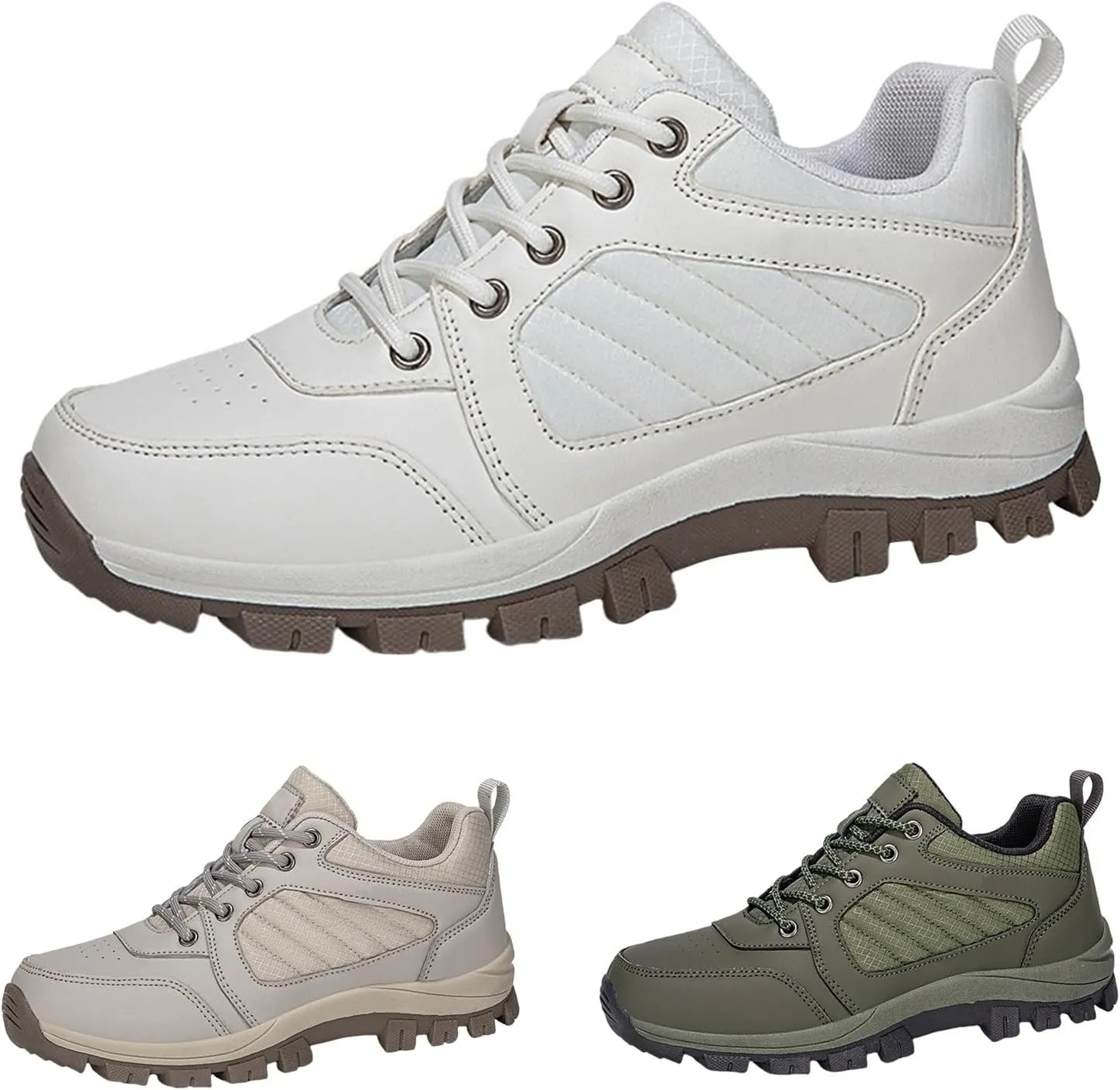 Women's Waterproof Hiking Shoes with Arch Support Climbing Non Slip Casual Sneakers Lace Up Lightweight Breathable Walking Shoes Outdoor