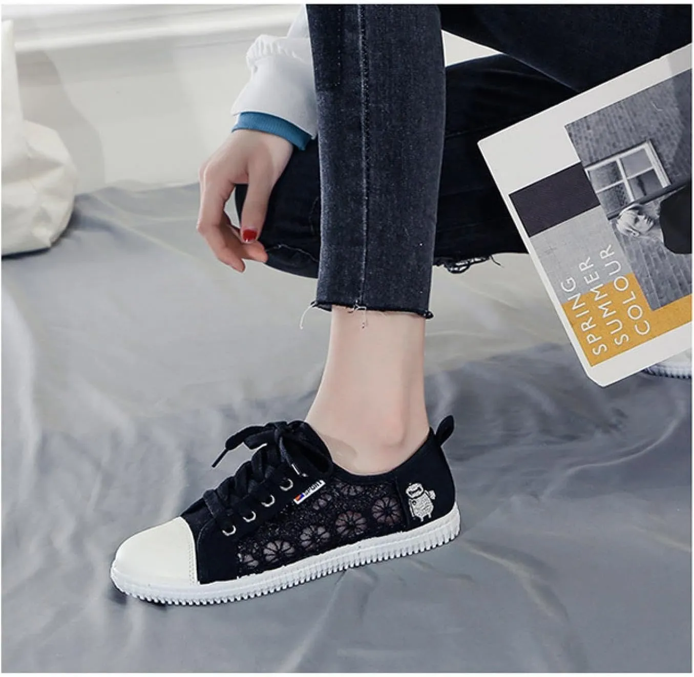 Women's Wide-Toe Box Shoes Zero-Drop Non-Slip Extra-Wide Fashion Sneakers Ultra-Light and Breathable Walking Shoes Travel Work Sneakers