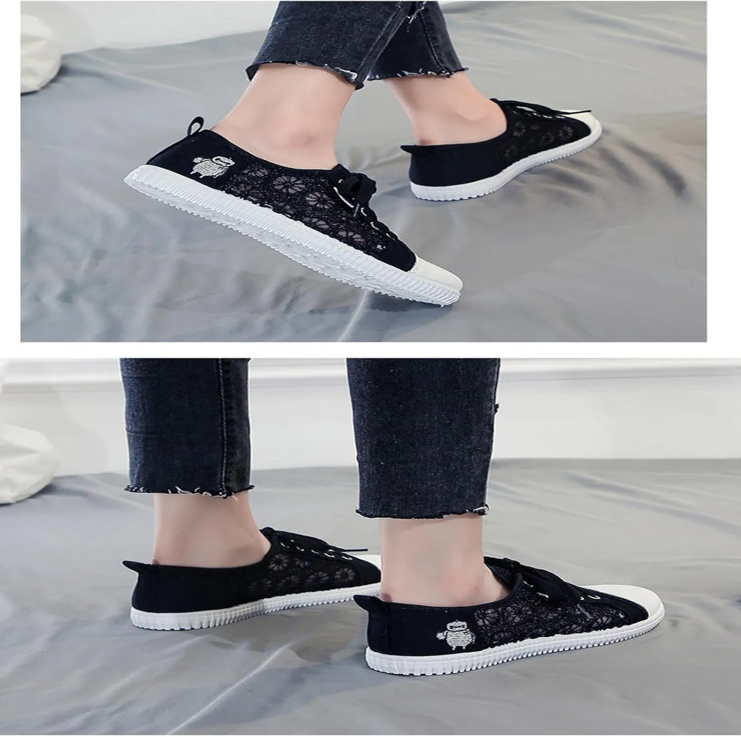 Women's Wide-Toe Box Shoes Zero-Drop Non-Slip Extra-Wide Fashion Sneakers Ultra-Light and Breathable Walking Shoes Travel Work Sneakers