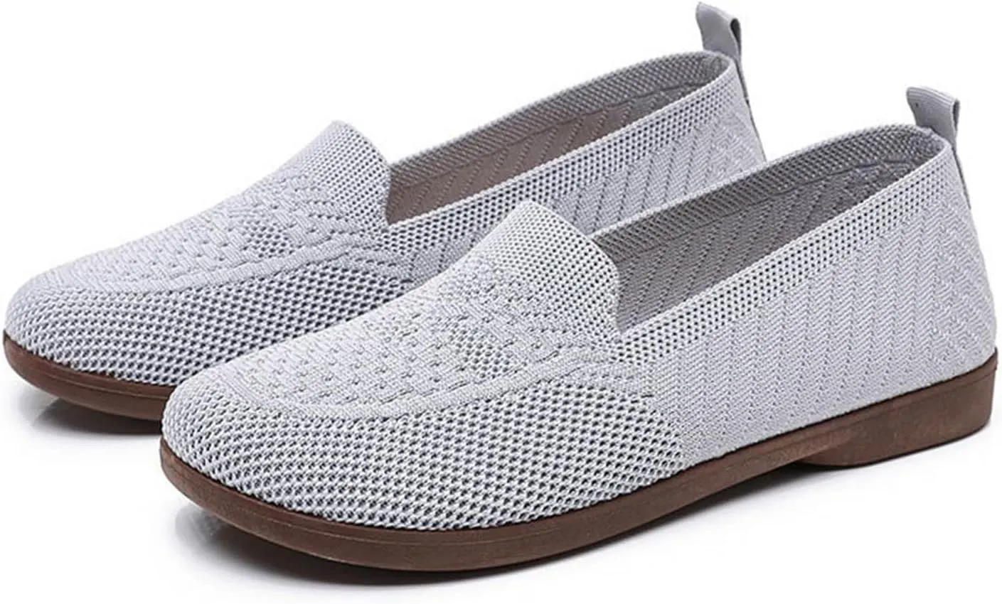 Women's Woven Orthopedic Breathable Soft Shoes Arch Support, Comfortable L𝐨w Heel Slip on Sneaker Mesh Anti Slip Sports Shoes