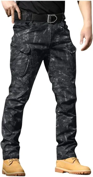 Work Pants for Men Quick-Dry Outdoor Stretch Cargo Pants Classic Comfort Relaxed Fit Combat Flexible Hiking Pant