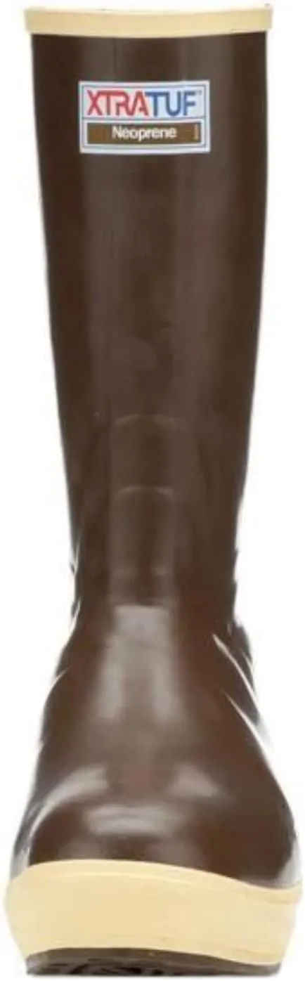 XTRATUF Mens Fishing Watertight Latex Neoprene Arch Support Slip Resistant Traction Legacy Boots, 15in Insulated - Plain Toe, Copper/Tan, 8
