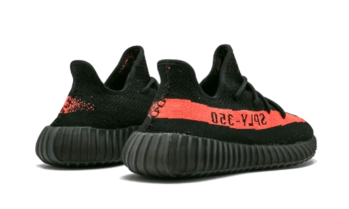 Relaxed Sole Train Ride Yeezy Boost 350 V2 Core Black Red