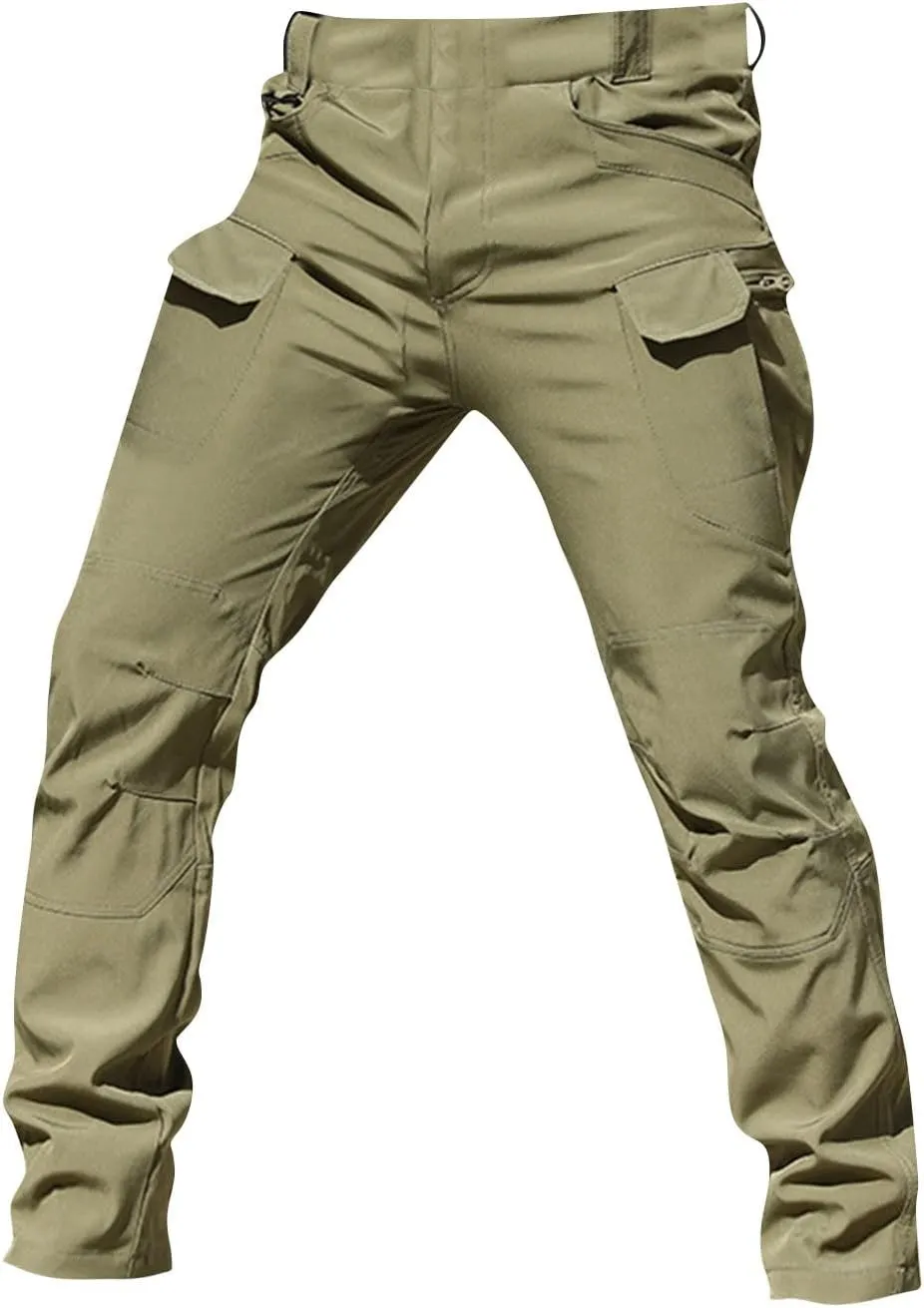 Ymosrh Men's Stretch City Special Service Pants - Military Fan Ix7 Multi Pocket Overalls