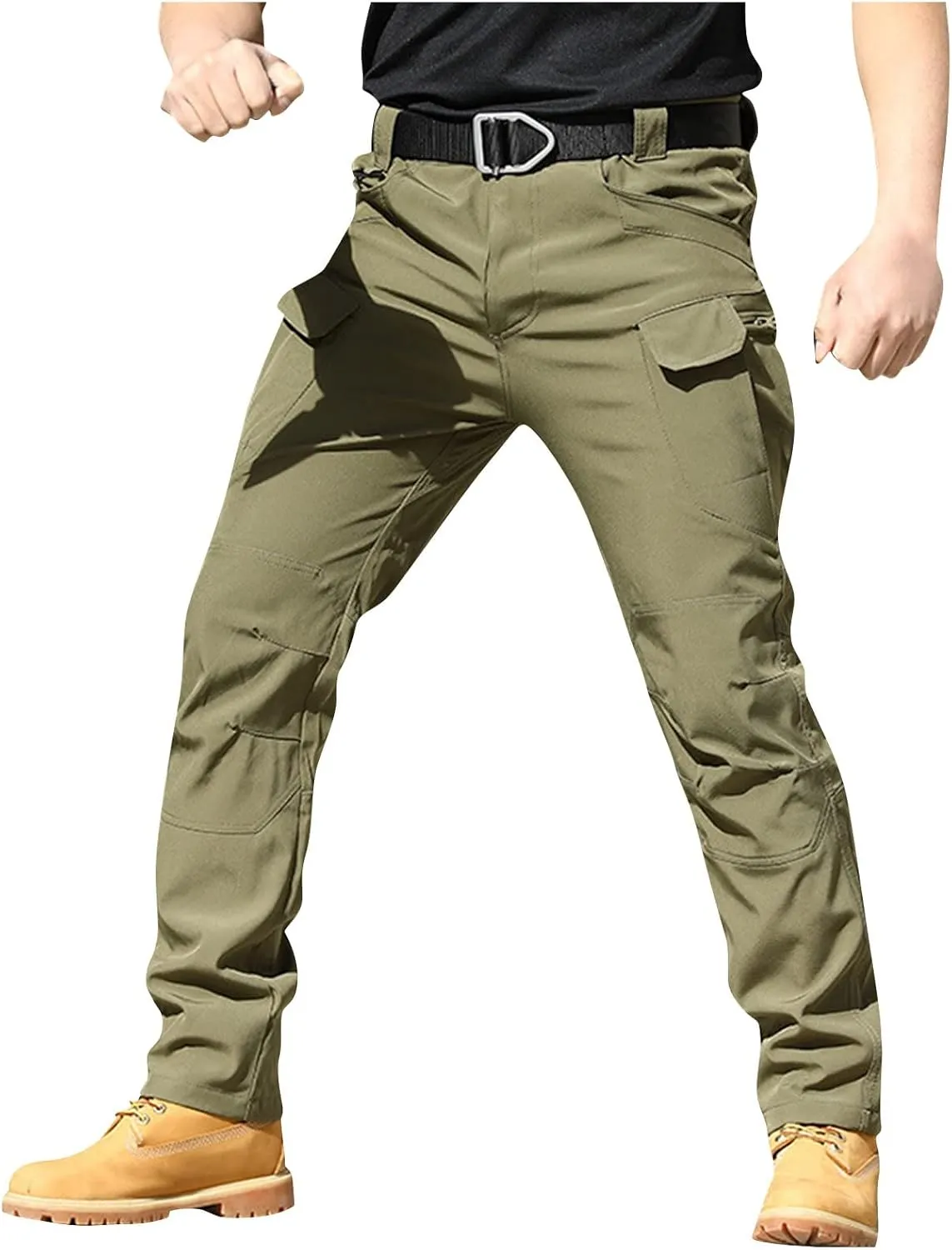 Ymosrh Men's Stretch City Special Service Pants - Military Fan Ix7 Multi Pocket Overalls