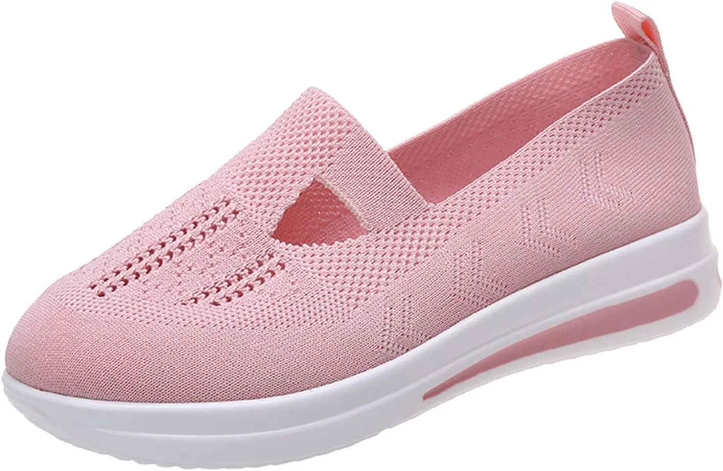 ZSpzx Ladies Running Shoes Walking Sneakers Air Cushioned Low Top Mesh Breathable Arch Support Elastic Athletic Ballet Flat Nurse Walking Sneaker Round Toe Memory Foam Casual Boat Footwear