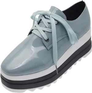 ZSpzx Women Casual Platform Shoes Lace Up Non Slip Solid Color Round Toe Running Shoes Low Top Comfortable Closed Toe Air Cushioned Lightweight Sneakers for Gym Travel Daily Wear