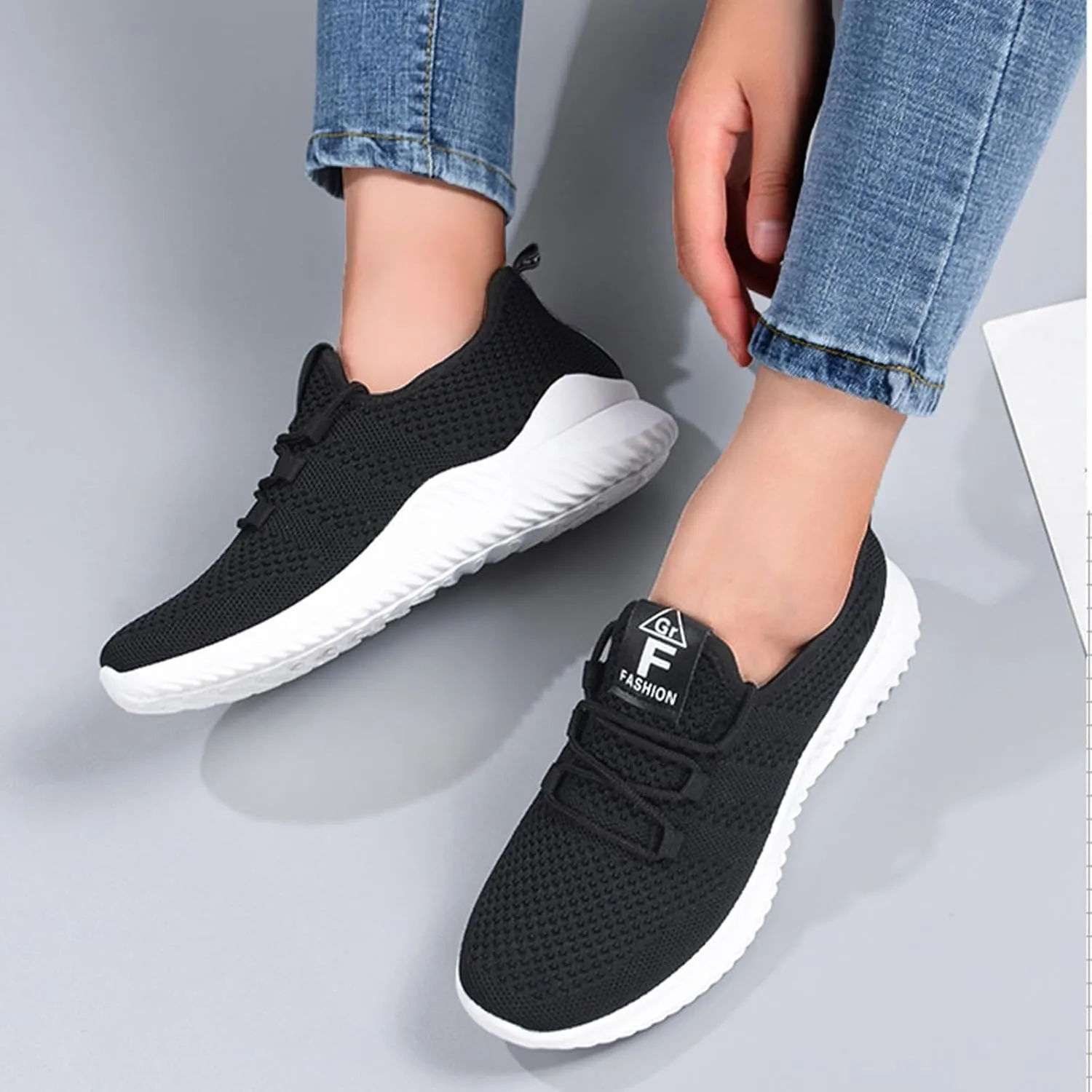 ZWRXW Orthopedic Shoes for Women Arch Support Diabetic Walking Shoes Comfortable Slip On Orthopedic Shoe Soft Air Cushion Sport Outdoor Hiking Running Tennis Sneakers Healthy Footwear